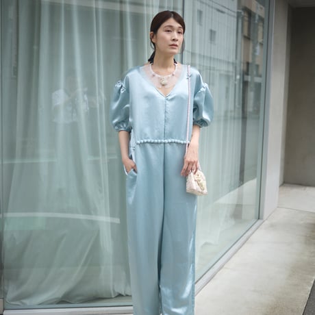 【 natsumi osawa 予約 】 vintage satin pearl jumpsuit -2026年8月～9月発送予定-