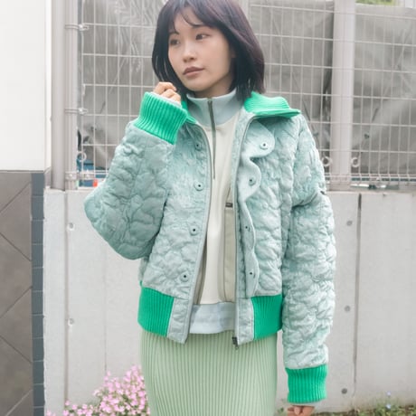 【 ritsu 予約 】Sazanka quilted velour bomber jacket -2026年9月～11月発送予定-