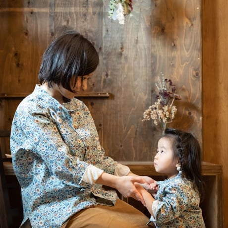 【 melenani 】CHIRTS ［チャツ］  Long Sleeve Shirt (BLUE FLOWER)