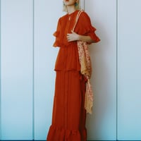 【 ritsu 】Frill Asymmetric High-Waisted Skirt