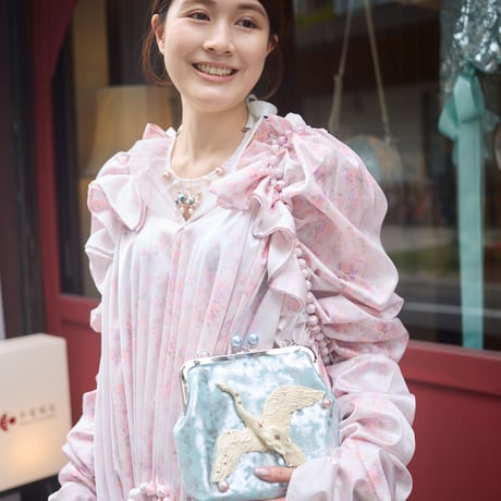 【 natsumi osawa 】 twinkle kiss-lock purse（big）-blue-
