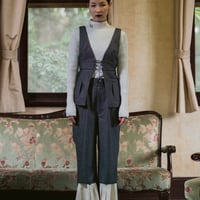 【 jesh 予約】 2way Pleated Hem Trousers / Navy -2026年9月～11月発送予定-