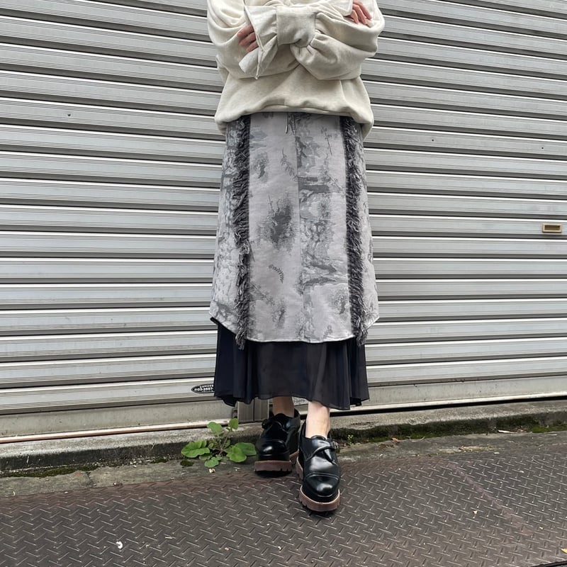nagisa 】shadow contour jacquard skirt (スカート) 
