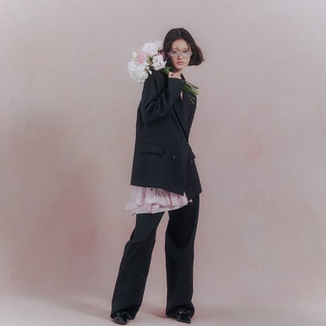 【 ritsu 予約 】KIKU embroidered double-breasted wool jacket -2026年9月～11月発送予定-