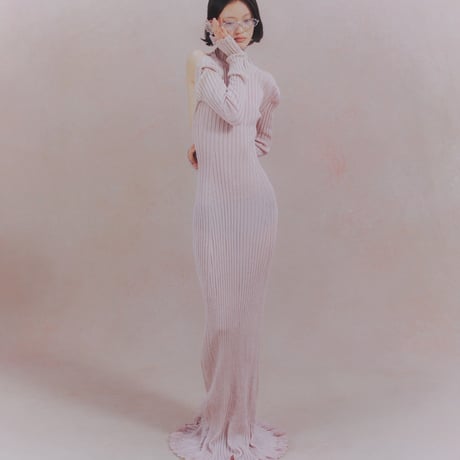 【 ritsu 予約 】Lame knit back open dress -2026年9月～11月発送予定-