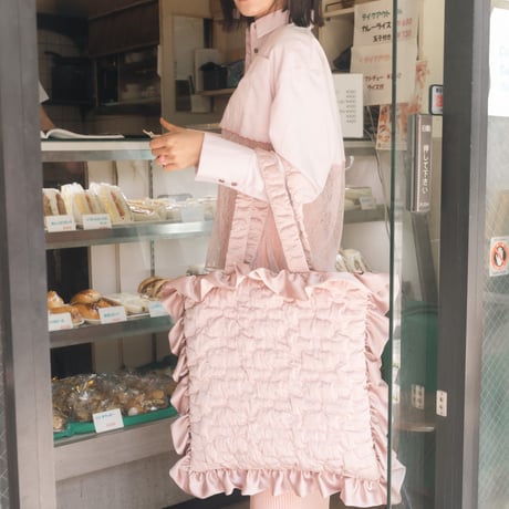 【 ritsu 予約 】Sazanka quilted satin pillow bag -2026年9月～11月発送予定-