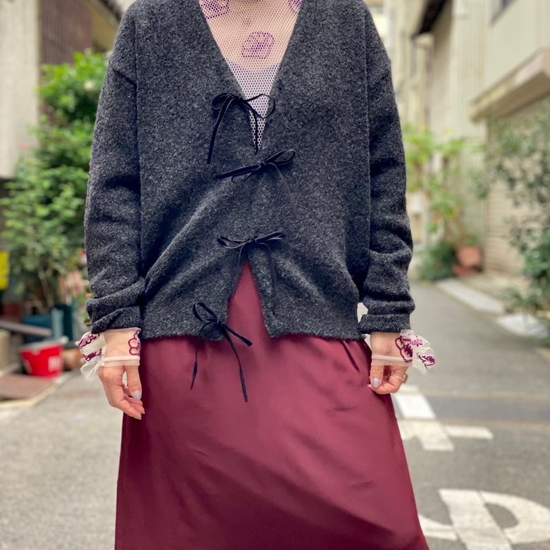 Bibiy NUNA RIBBON BLOUSE グリッターニットカーディガン Bibiy NUNA RIBBON BLOUSE グリッターニットカーディガン セール