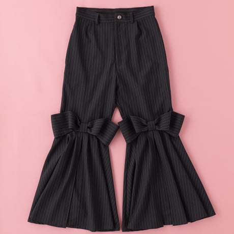 【 overlace 】 striped ribbon pants