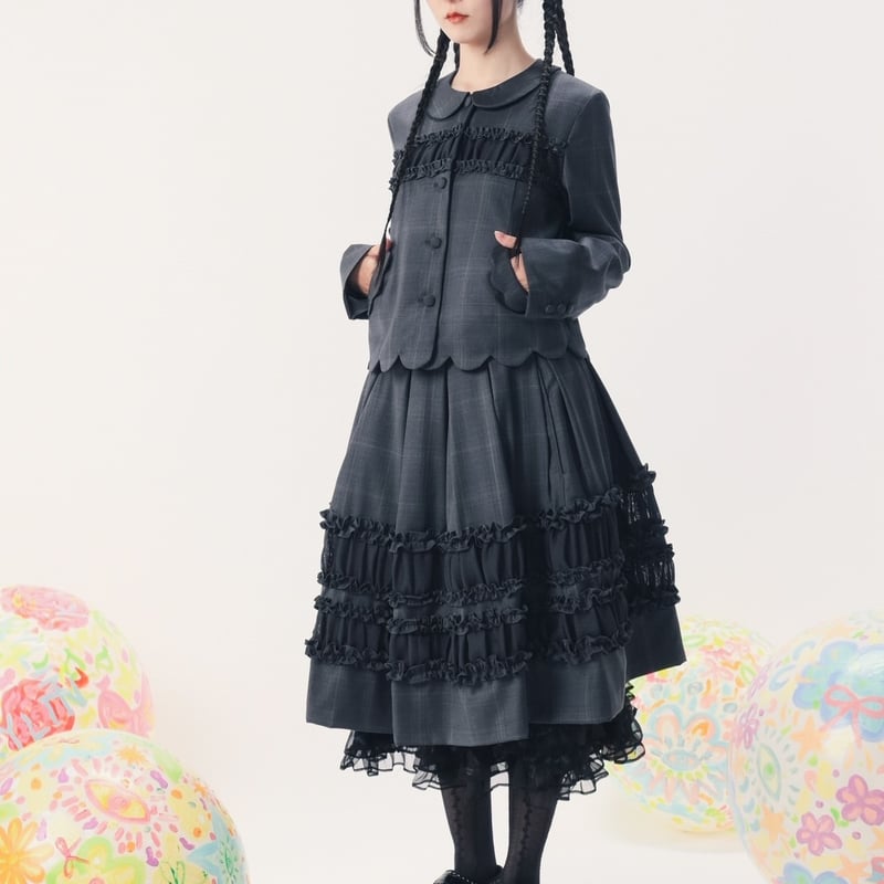 かつらぎ　予約済み KAKA KYLIN 予約 】ウールチェックスカート | 木宮商店 -蔵前-