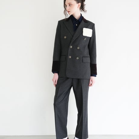 【 daichïogata 予約 】 DOUBLE BREASTED JACKET -CHARCOAL- -2026年10月発送予定-