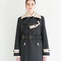 【 daichïogata 予約 】DISPATCH RIDERS SHORT COAT -CHARCOAL×ECRU- -2026年11月発送予定-