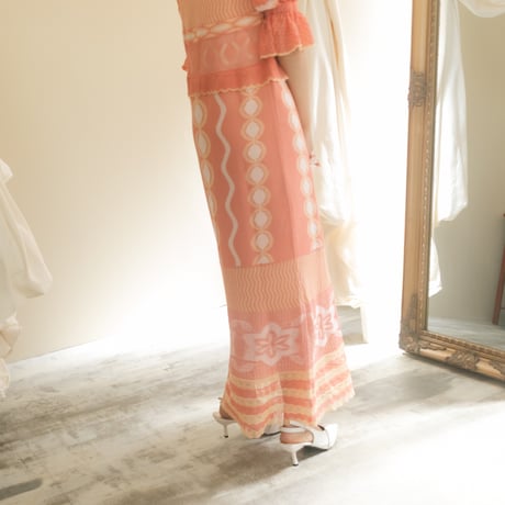 【 ritsu 予約 】Sazanka wave-pattern lamé knitted dress -2026年9月～11月発送予定-