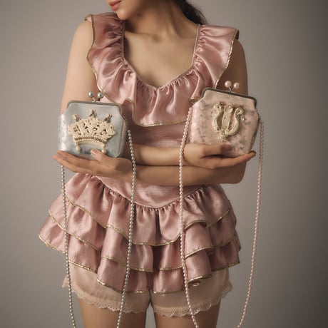 【 natsumi osawa 予約 】 vintage satin frill mini dress -2026年8月～9月発送予定-