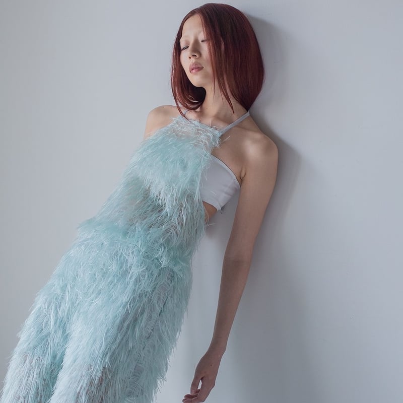 FEATHER CLOTH SETUP 未使用 PoI 予約 】Feather halter neck | 木宮商店 -蔵前-