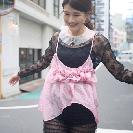 【 natsumi osawa 予約 】 shibori frill camisole -2026年8月～9月発送予定-