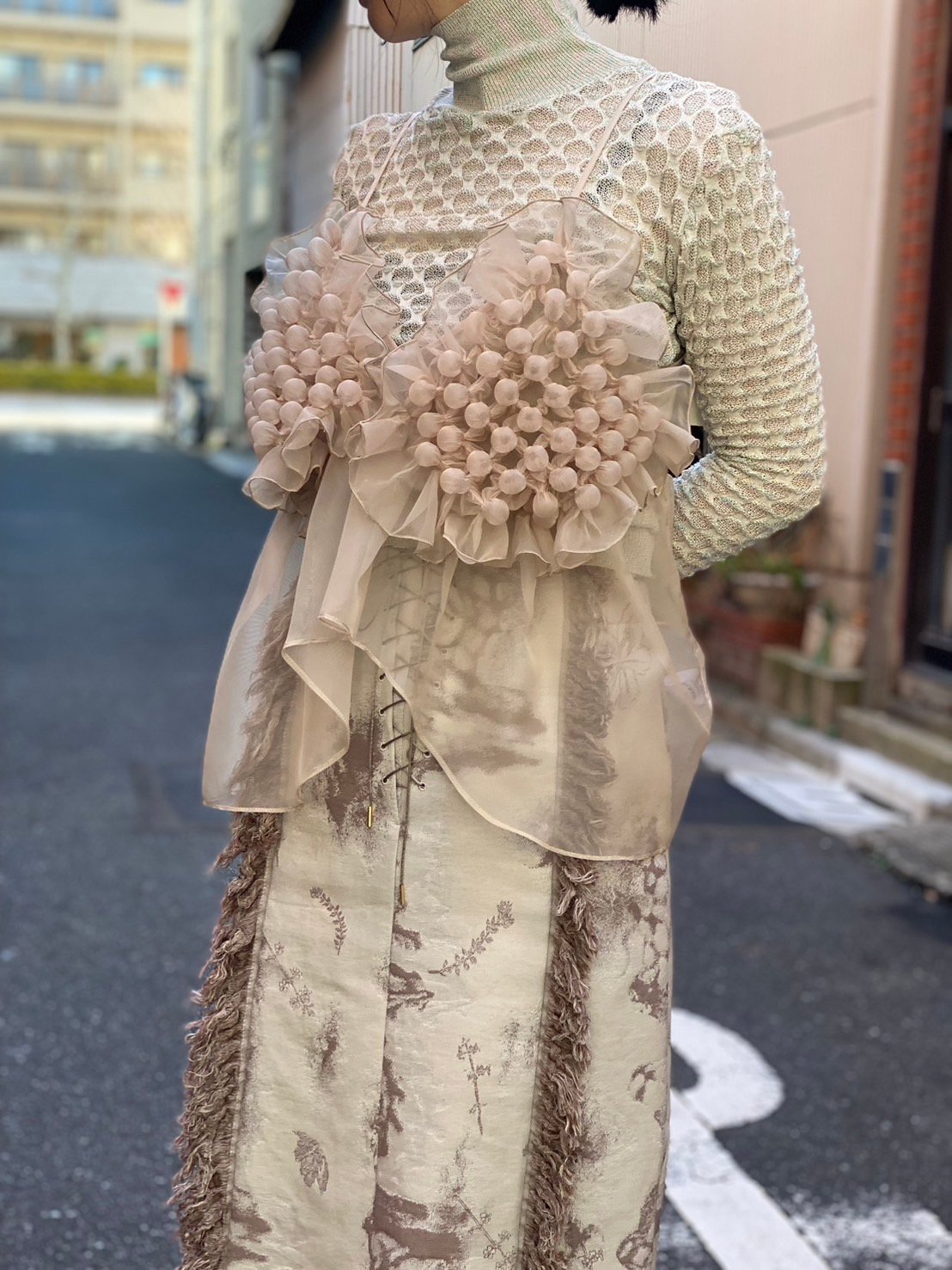 natsumi osawa 】bubble shape camisole -beige-