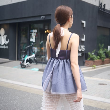 【 natsumi osawa 予約 】 swan embroidered tulle bustier -2026年8月～9月発送予定-