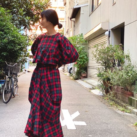 【 HOUGA 】twiddle blouse -Redch-