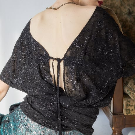 【 kwotias 】 Cut jacquard blouse (ブラウス)
