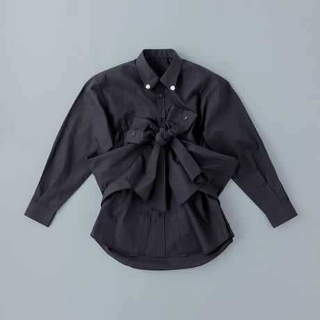 【 overlace 予約 】ribbon bustier shirt -2026年9月発送予定-