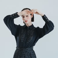 【 Ruimeme 予約 】botanical jacquard blouse / black -2026年9月～11月発送予定-