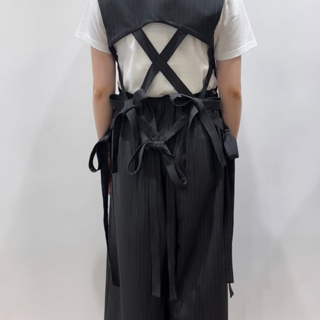 【 overlace 】 striped ribbon vest