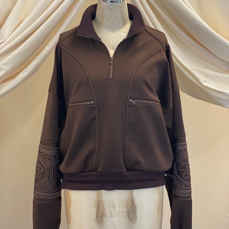 【 ritsu 予約 】KIKU embroidered overseized track jacket -2026年9月～11月発送予定-