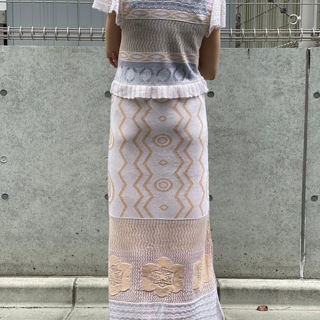 【 ritsu 】 Wave-pattern lame knited dress