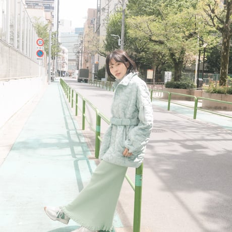 【 ritsu 予約 】Sazanka quilted velour coat -2026年9月～11月発送予定-
