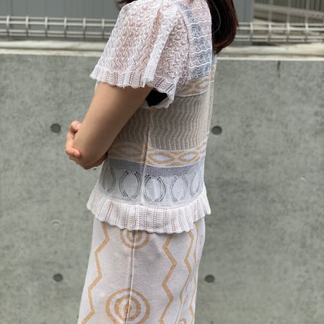【 ritsu 】 Wave-pattern lame knited dress