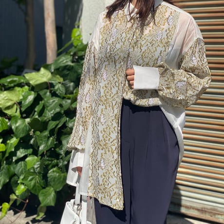 【 kwotias 】 cut jacquard shirt (シャツ)