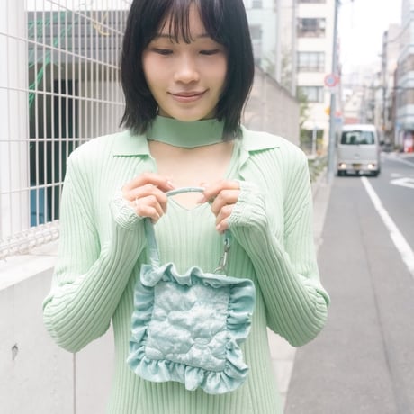 【 ritsu 予約 】Sazanka quilted velour pillow bag mini -2026年9月～11月発送予定-