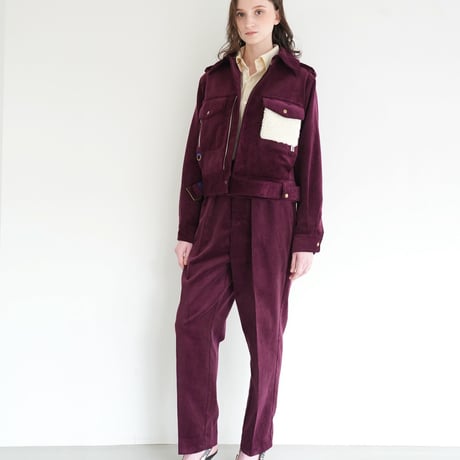 【 daichïogata 予約 】 CORDUROY BATTLE DRESS -WINE- -2026年10月発送予定-
