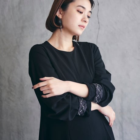 【 Kana Kawasaki 】 sheer drape dress (ワンピース)