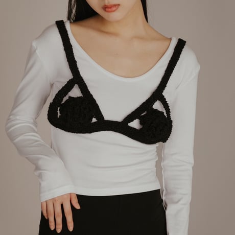 【 FAD distortion 】Crochet roll flower bustier (ビスチェ)
