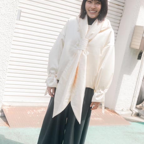 【 overlace 予約 】hooded ribbon scarf -2026年10月発送予定-