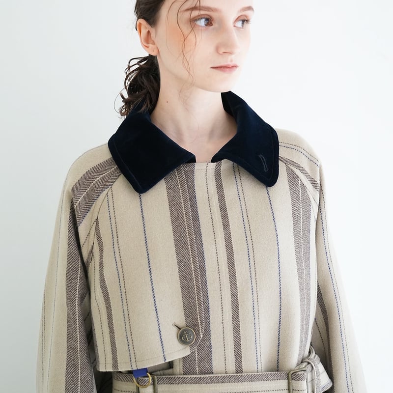 daichïogata 予約 】GUNFLAP TIELOCKEN COAT -STRIP