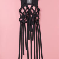 【 overlace 】 striped ribbon vest