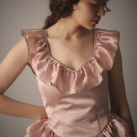 【 natsumi osawa 予約 】 vintage satin frill mini dress -2026年8月～9月発送予定-
