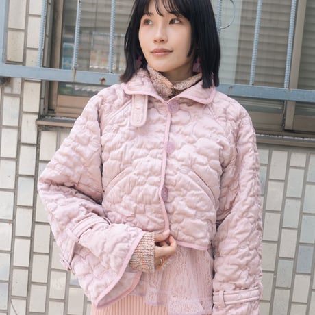 【 ritsu 予約 】Sazanka cropped quilted satin jacket -2026年9月～11月発送予定-