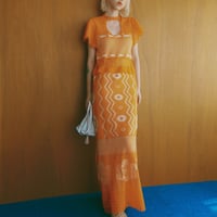 【 ritsu 】 Wave-pattern lame knited dress