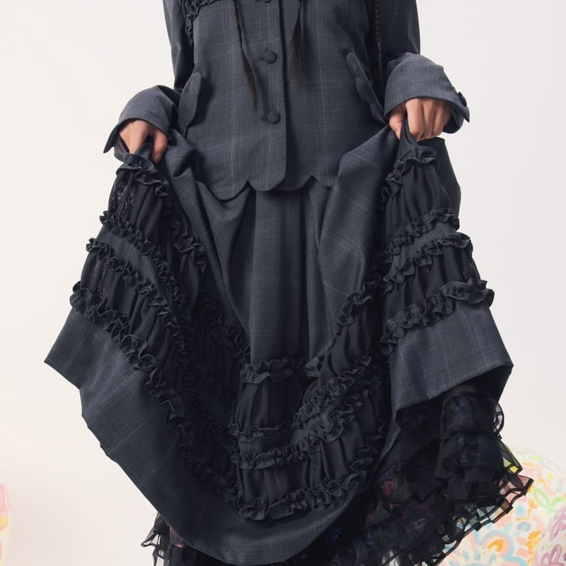 KAKA KYLIN 予約 】ウールチェックスカート | 木宮商店 -蔵前-