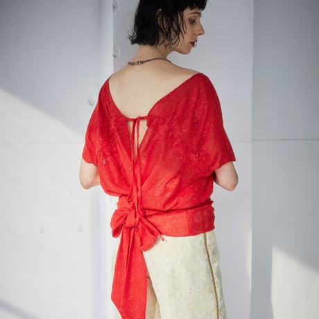 【 kwotias 】 Cut jacquard blouse (ブラウス)