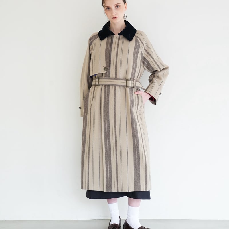daichïogata 予約 】GUNFLAP TIELOCKEN COAT -STRIP