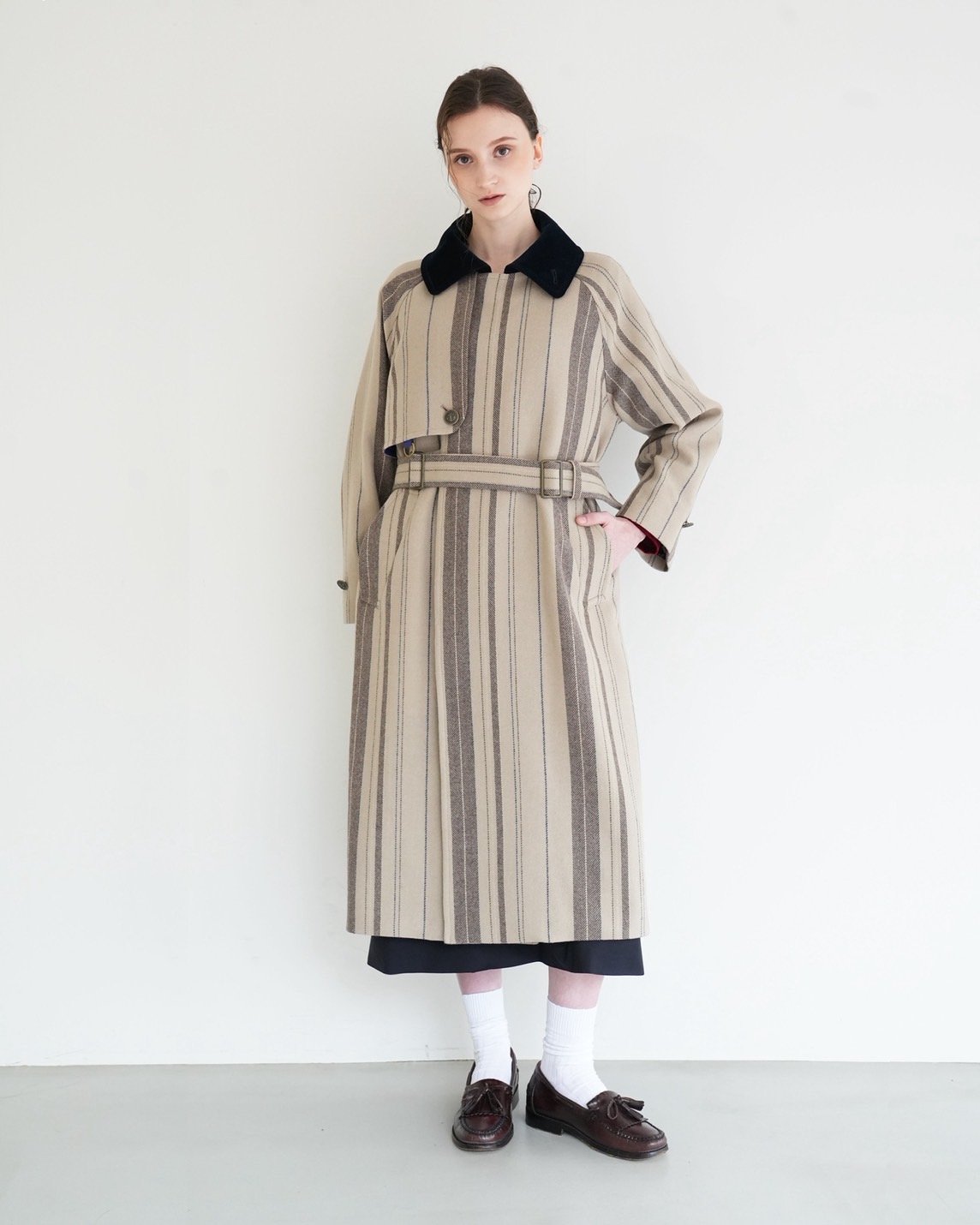 daichïogata 予約 】GUNFLAP TIELOCKEN COAT -STRIP