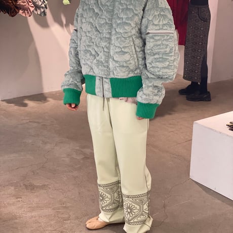 【 ritsu 予約 】Sazanka quilted velour bomber jacket -2026年9月～11月発送予定-