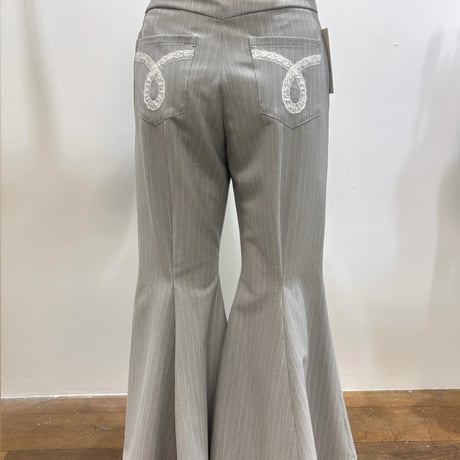 【 overlace 】 striped flared pants
