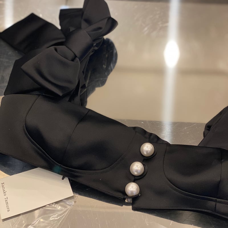 Kanako Tamura 】 Satin Ribbon Pearl Bustier |