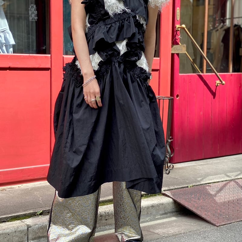 HOUGA 】kiki frill dress (ロングスカート兼ドレス) | 木宮商店 HOUGA 】kiki frill dress (ロングスカート兼ドレス) | 木宮商店