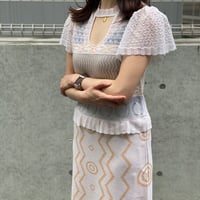 【 ritsu 】 Wave-pattern lame knited dress